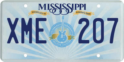 MS license plate XME207