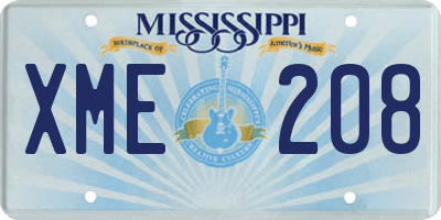 MS license plate XME208
