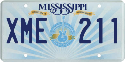 MS license plate XME211