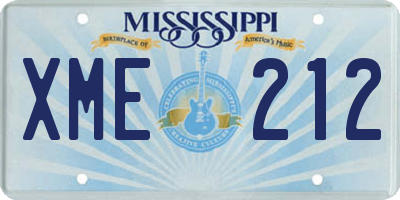 MS license plate XME212