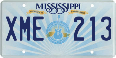 MS license plate XME213
