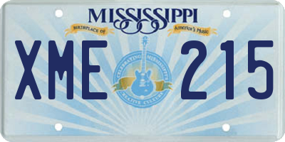 MS license plate XME215