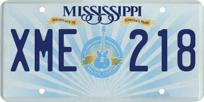 MS license plate XME218