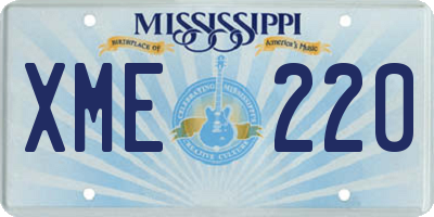 MS license plate XME220
