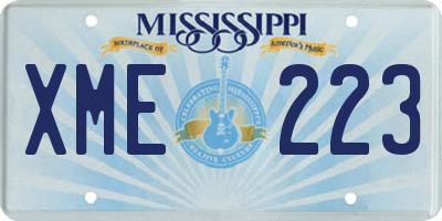 MS license plate XME223