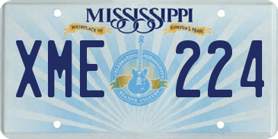 MS license plate XME224