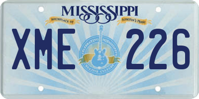 MS license plate XME226
