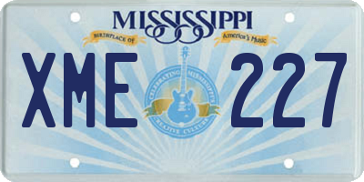 MS license plate XME227