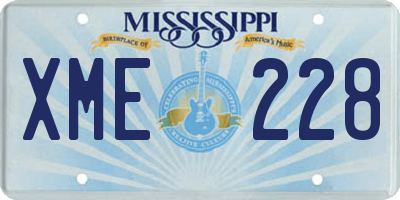 MS license plate XME228