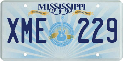 MS license plate XME229