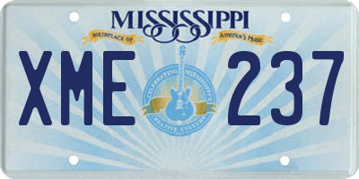 MS license plate XME237