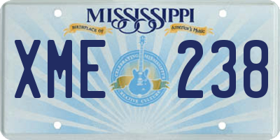 MS license plate XME238