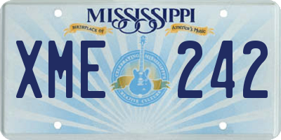 MS license plate XME242