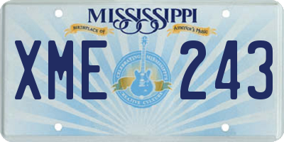 MS license plate XME243