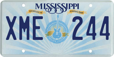 MS license plate XME244