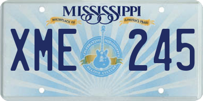 MS license plate XME245
