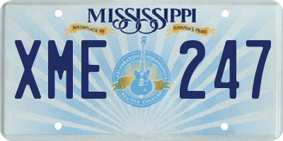 MS license plate XME247