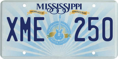 MS license plate XME250