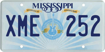 MS license plate XME252