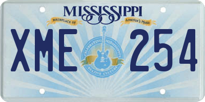 MS license plate XME254