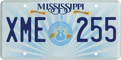 MS license plate XME255