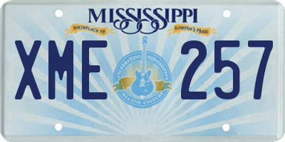 MS license plate XME257
