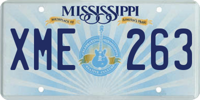 MS license plate XME263
