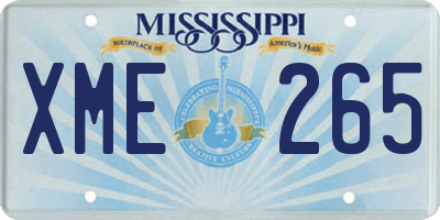MS license plate XME265