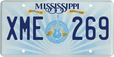 MS license plate XME269