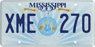 MS license plate XME270