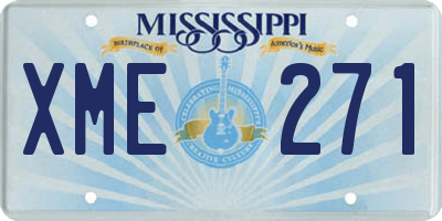 MS license plate XME271