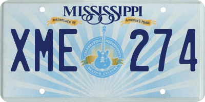 MS license plate XME274