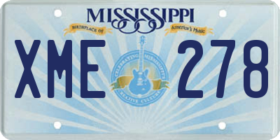 MS license plate XME278