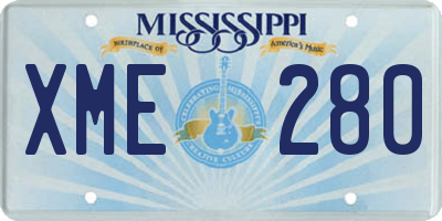 MS license plate XME280