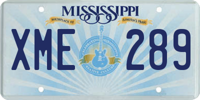 MS license plate XME289