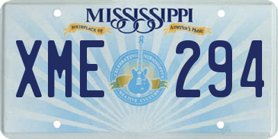MS license plate XME294