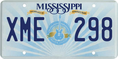 MS license plate XME298