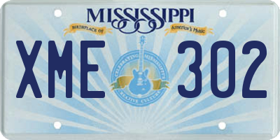 MS license plate XME302