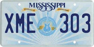 MS license plate XME303