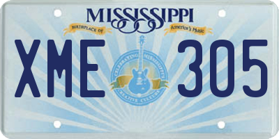 MS license plate XME305
