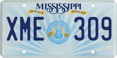 MS license plate XME309
