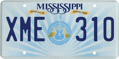 MS license plate XME310