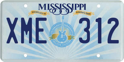 MS license plate XME312