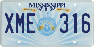 MS license plate XME316
