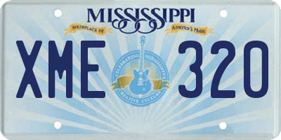 MS license plate XME320