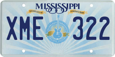 MS license plate XME322