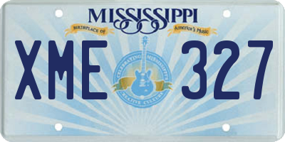 MS license plate XME327