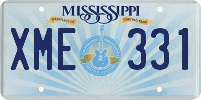 MS license plate XME331