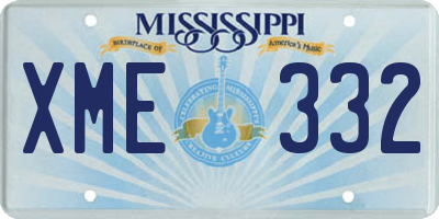 MS license plate XME332