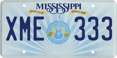 MS license plate XME333